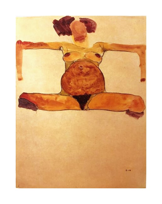 1981 Egon Schiele 4 Erotic Drawings Sitting Pregnant Woman: Artist: Egon Schiele Country: Austria Title: SSitting Pregnant Woman Medium: Offset - 4 Paper: Heavy paper 16 x 12 inch Published: by Edizioni Gabriele Mazzotta Provenance: Egon Schiele Erotic