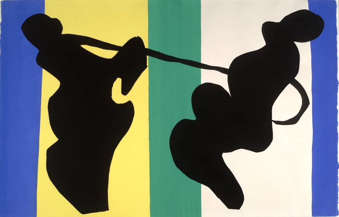 1983 Matisse Lithograph 14 jazz The Cowboy: Artist: Henri Matisse Country: France Title:? The Cowboy Medium: Lithograph Paper size: 15 x 22.5 inch, Folded as published Printed: On vellum paper Providence: Book Matisse Jazz 1983 Condition: Fine