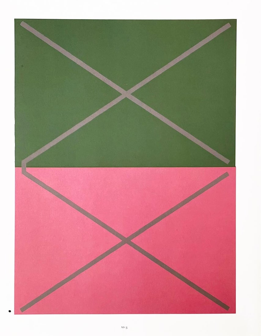 2009 Josef Albers The Interaction of Color Plate VI-3: Artist: Josef Albers Country: Germany ? USA Title: Plate V1-3 Paper Size: 13.50 x 10.50 inches on Munken Print Cream Printed: 2009 Graphicom, Italy, specializing in high-quality printing. Marks: Not
