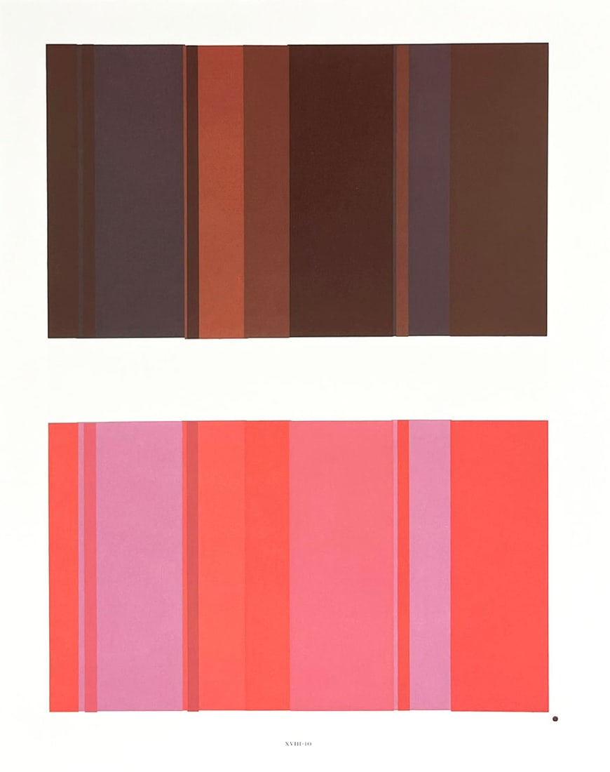 2009 Josef Albers The Interaction of Color Plate XVIII-10: Artist: Josef Albers Country: Germany ? USA Title: Plate XVIII-10 Paper Size: 13.50 x 10.50 inches on Munken Print Cream Printed: 2009 Graphicom, Italy, specializing in high-quality printing. Marks: N