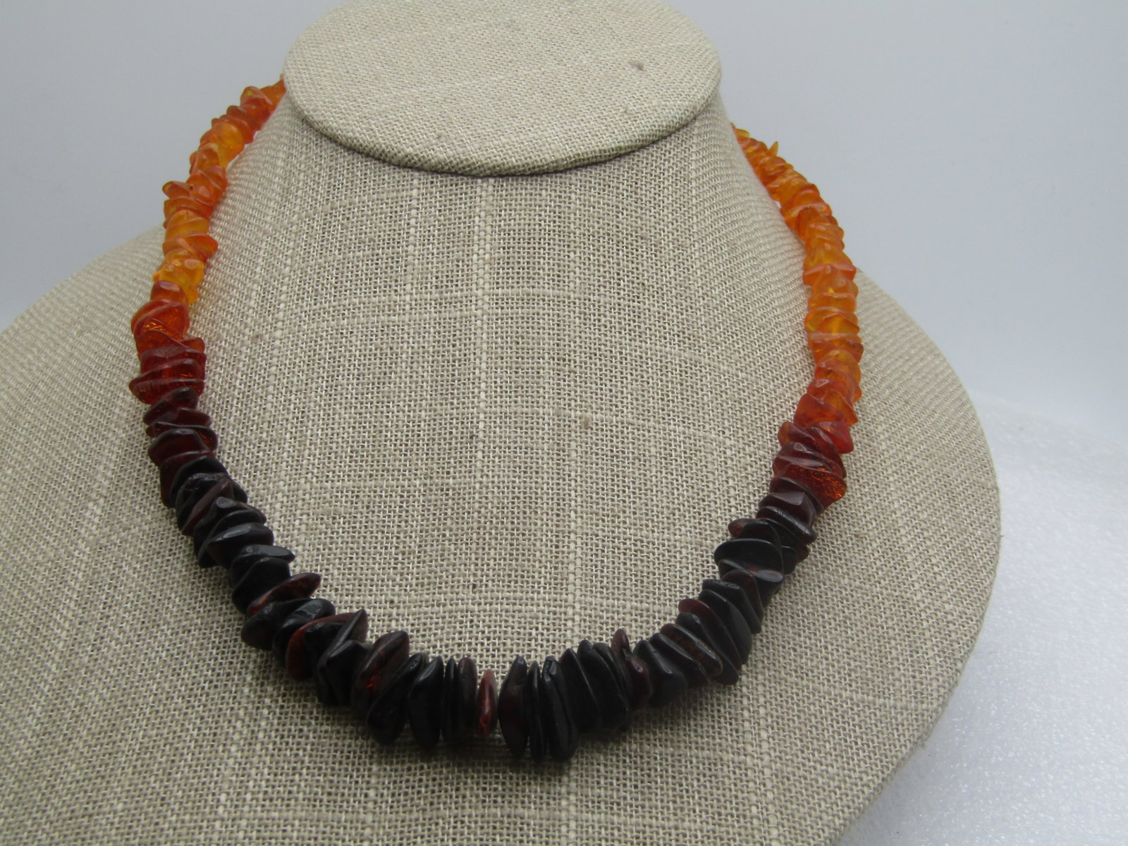 Vintage Multi Colored Baltic Amber Necklace, 17.5", Graduated nuggets - 2