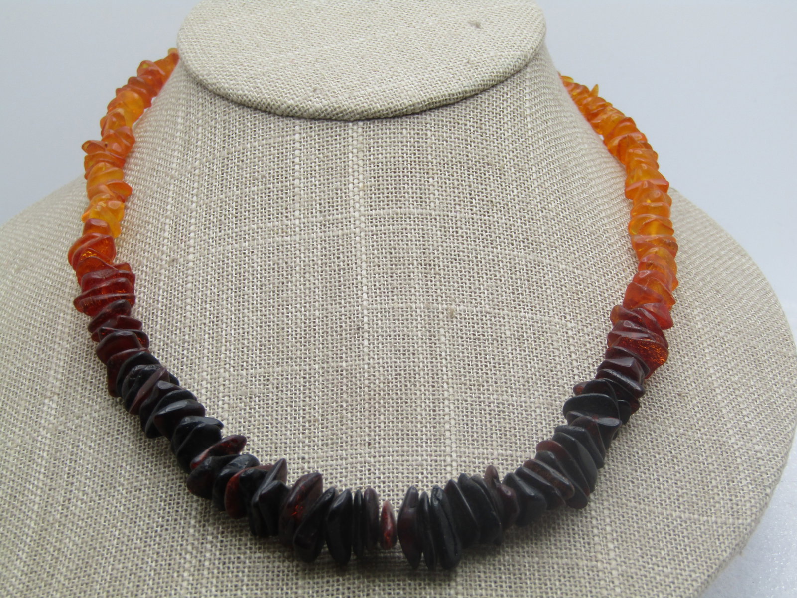 Vintage Multi Colored Baltic Amber Necklace, 17.5", Graduated nuggets - 3