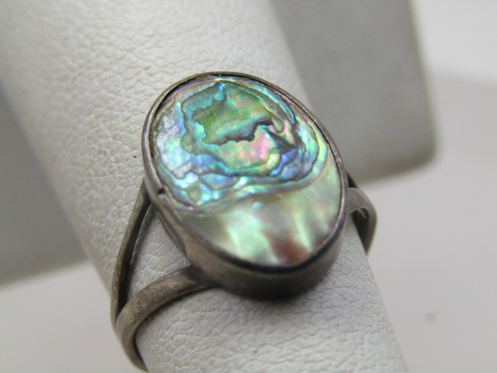 Vintage Sterling Abalone Ring, Sz. 5.5, Mexico, 1960's-1970's - 3