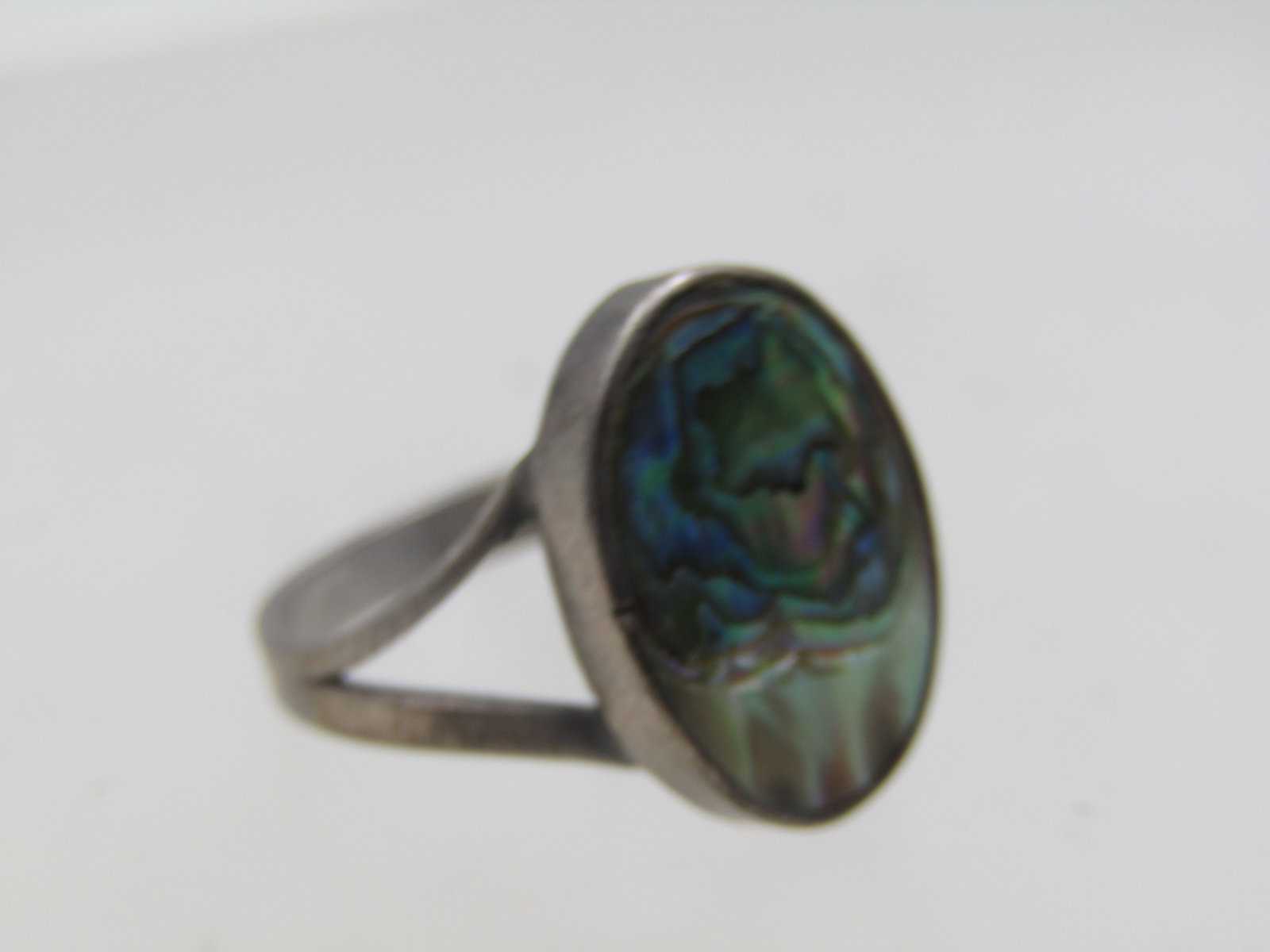 Vintage Sterling Abalone Ring, Sz. 5.5, Mexico, 1960's-1970's - 4