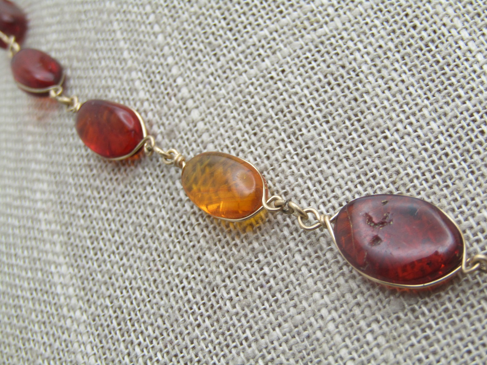 Vintage Graduated Baltic Amber Drop Necklace, 20", Honey & Cognac Amber - 3