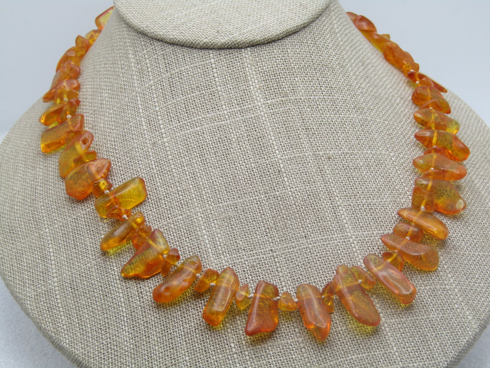 Vintage Honey Baltic Amber Nugget Necklace, 20", - 2