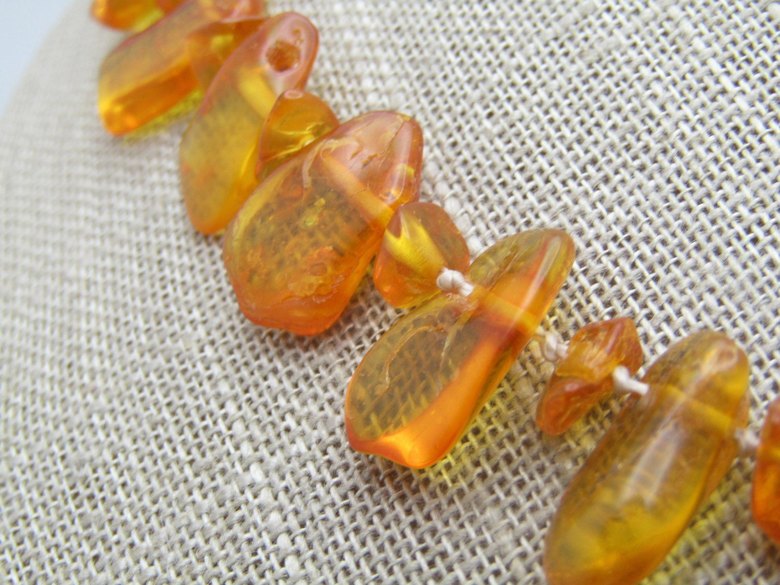Vintage Honey Baltic Amber Nugget Necklace, 20", - 5