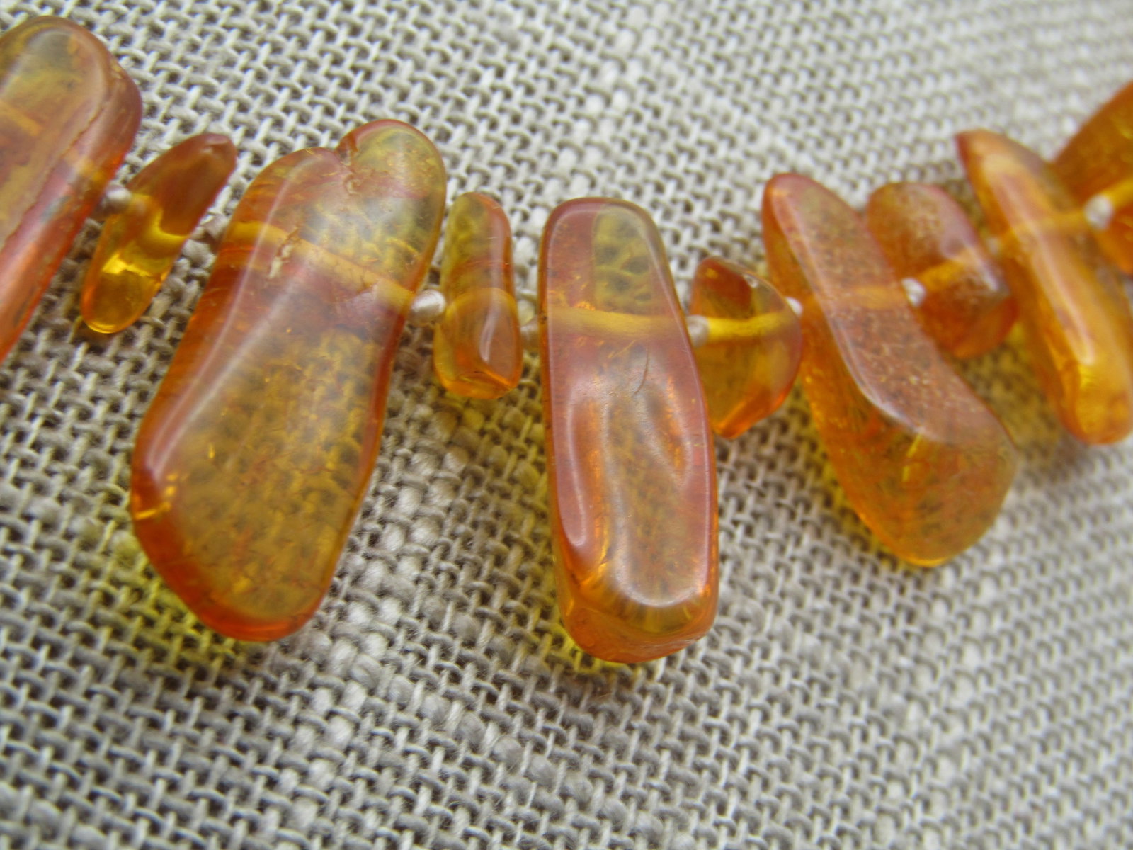 Vintage Honey Baltic Amber Nugget Necklace, 20", - 6