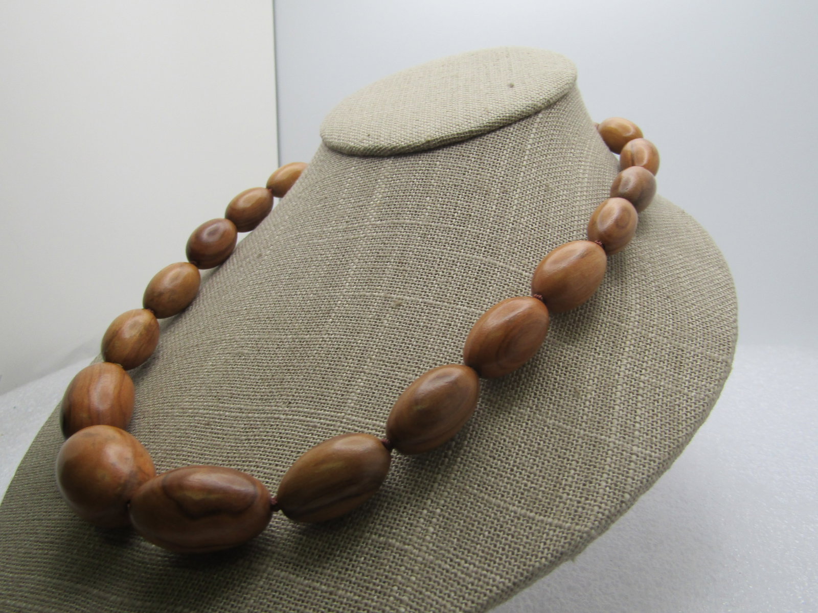 Vintage Graduated Wooden Beaded Necklace, 22.5", 1960's-1970's - 2