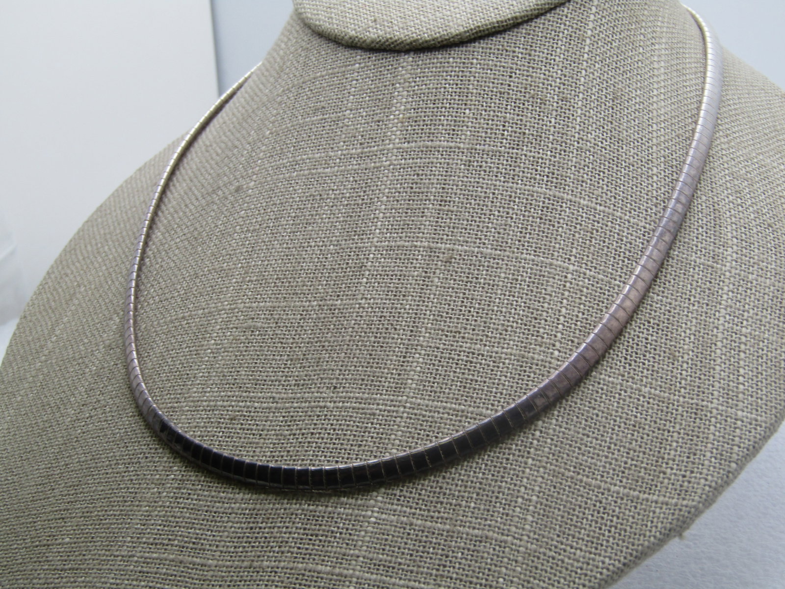 Vintage Sterling Omega Necklace, 18", 4mm wide, 1980's-1990's - 2