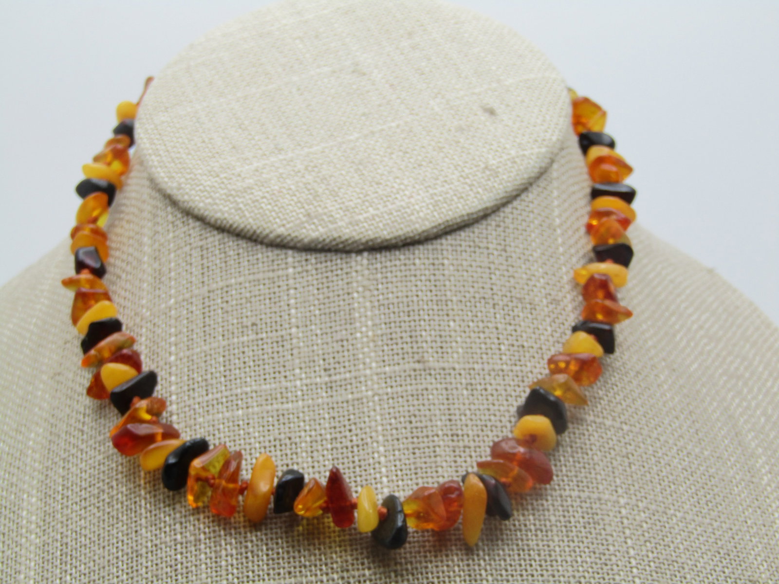 Vintage Mixed Baltic Amber Nugget Necklace, 14", 1960's-1970's - 2