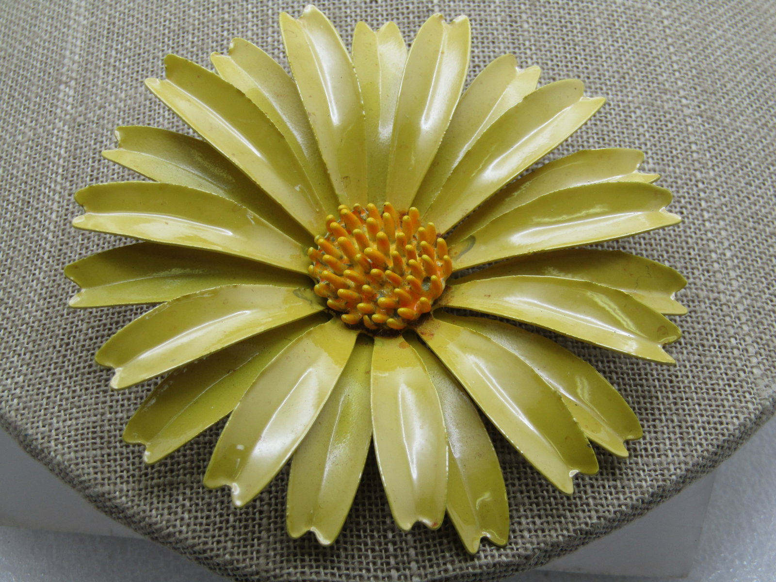 Vintage Yellow Enameled Blossom Brooch, 1960's - 2