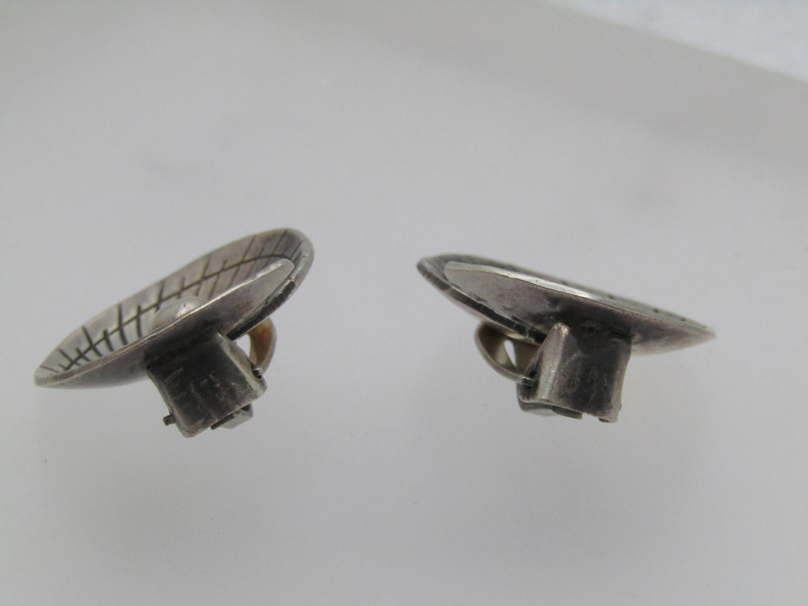 Sterling Spiral Modernist Clip Earrings, Signed A & K Denmark, AARRE & KROGH - 4