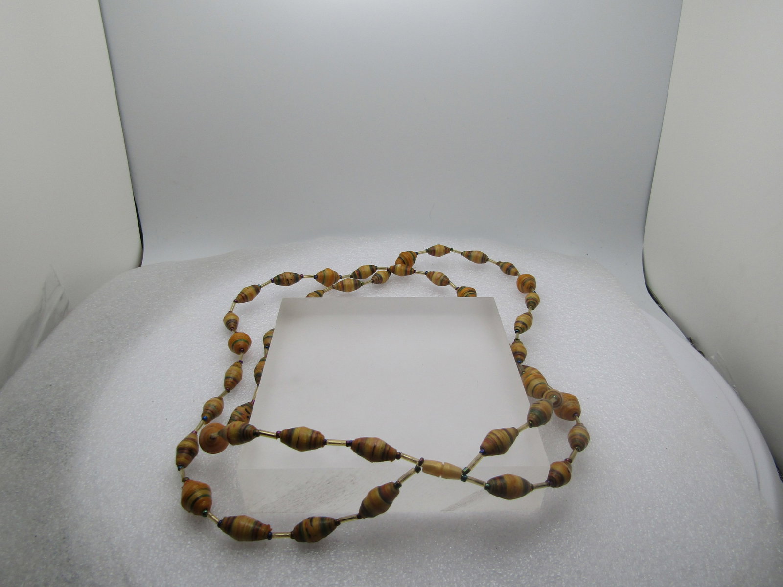 Vintage Hand Made Conical Beaded Necklace, Double Strand. 22". - 4