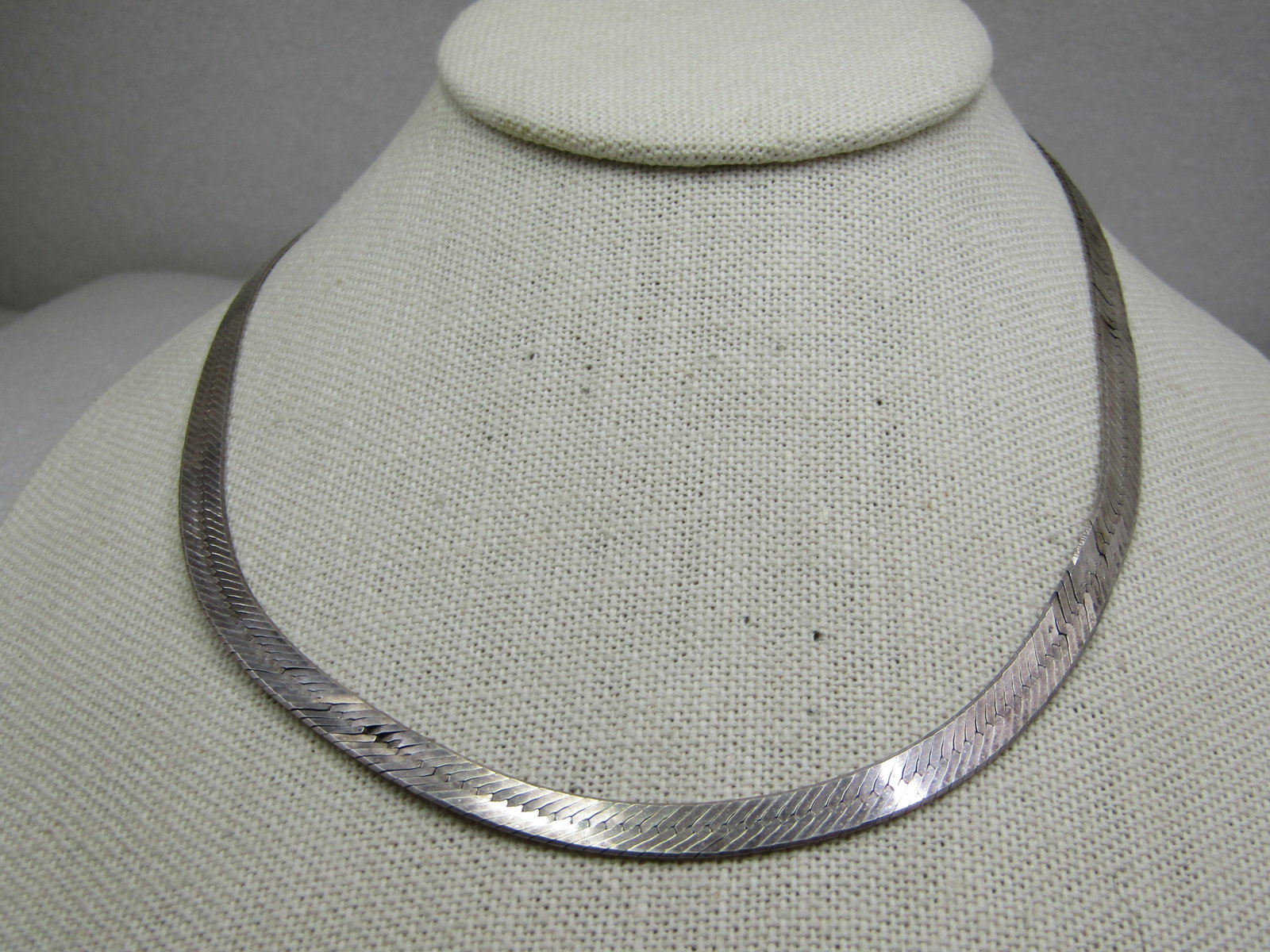 Vintage Sterling 5.5mm Herringbone Necklace 24" Signed ISC - 3