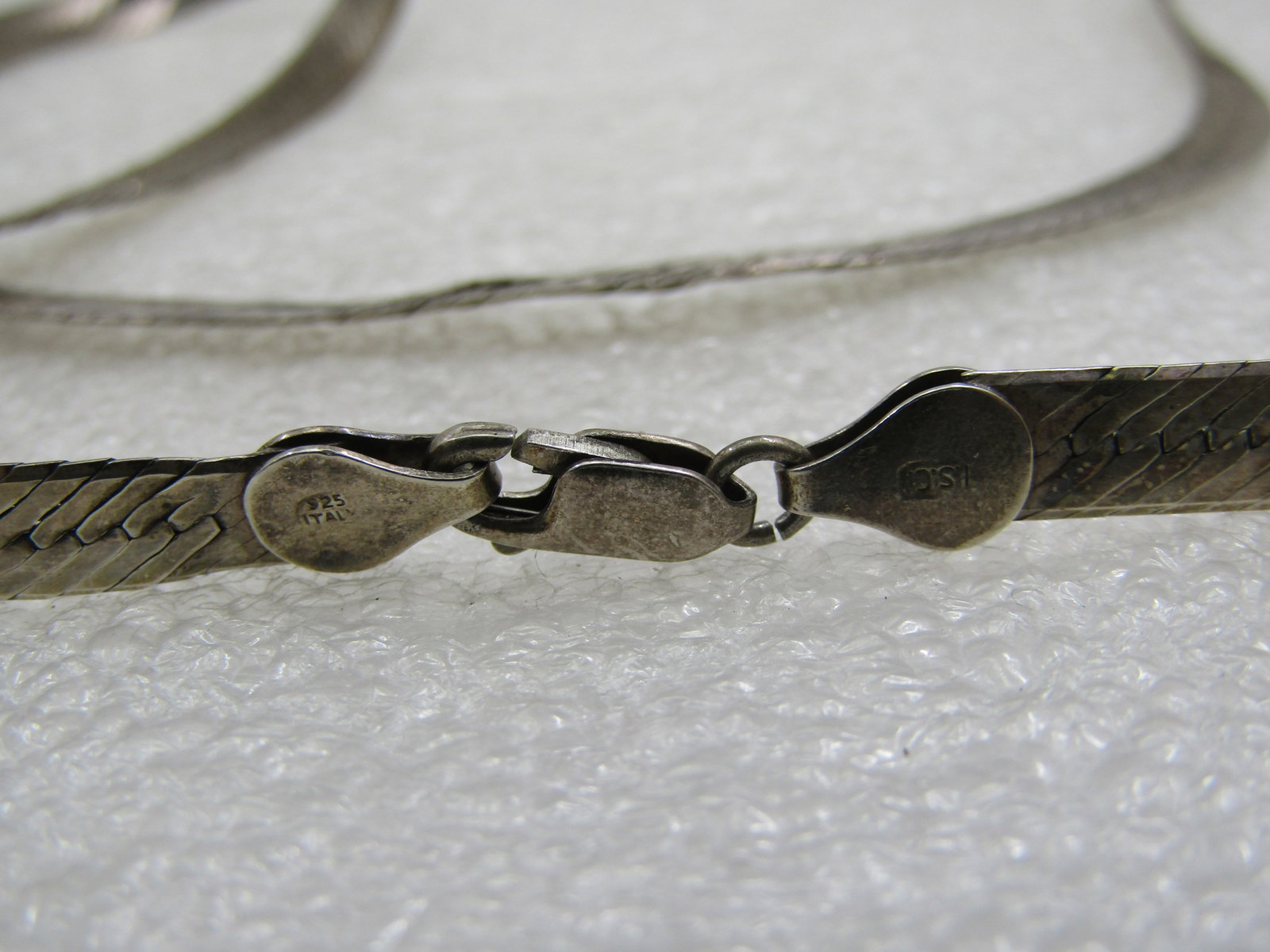 Vintage Sterling 5.5mm Herringbone Necklace 24" Signed ISC - 6