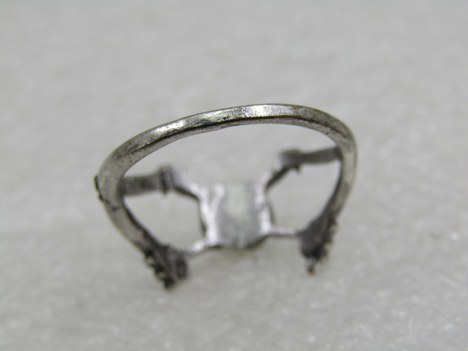 Vintage Southwstern Faux Turquoise Ring, Sz. 6.5, Silver Tone - 4