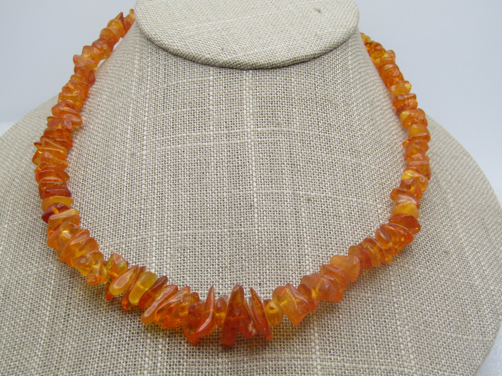 Vintage Honey Colored Baltic Amber Nugget Necklace, 17.5", Graduated - 2