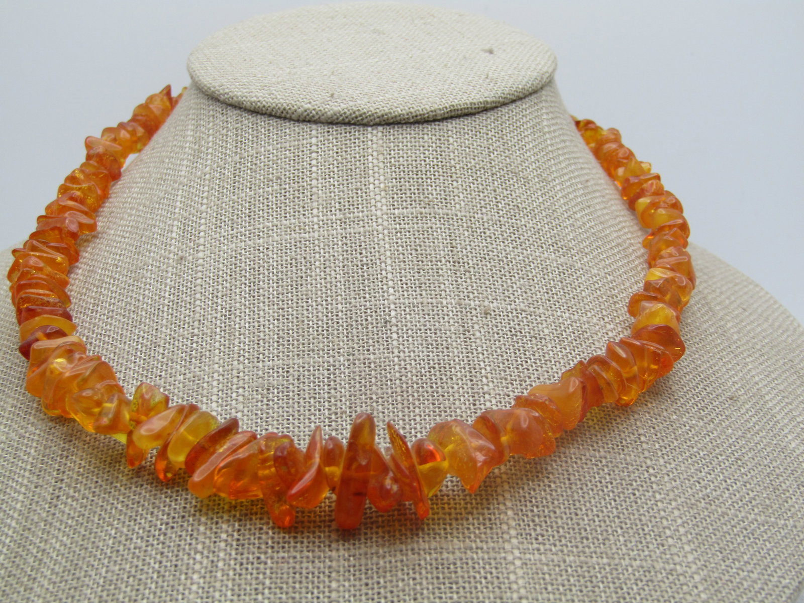 Vintage Honey Colored Baltic Amber Nugget Necklace, 17.5", Graduated - 3