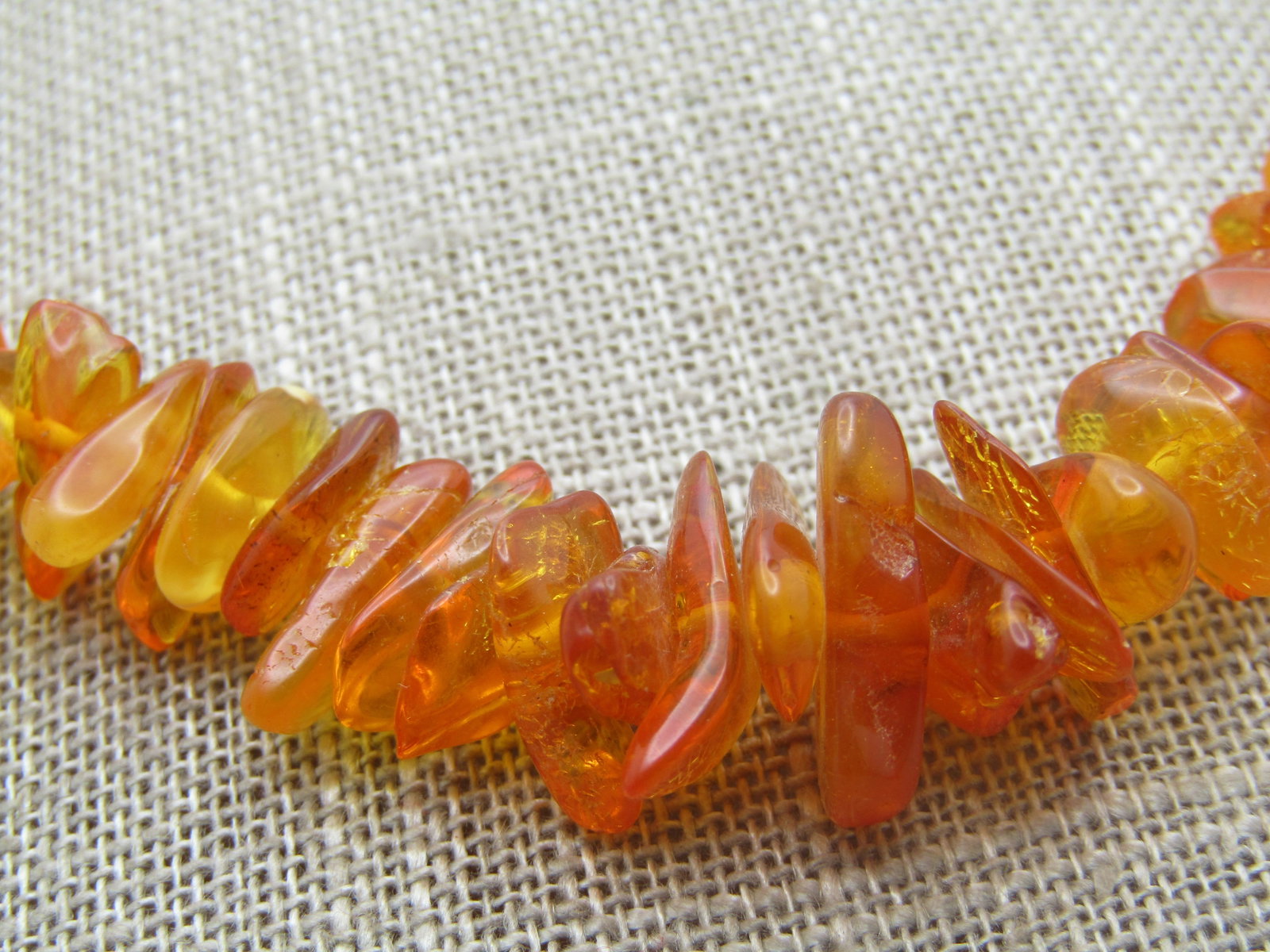 Vintage Honey Colored Baltic Amber Nugget Necklace, 17.5", Graduated - 4