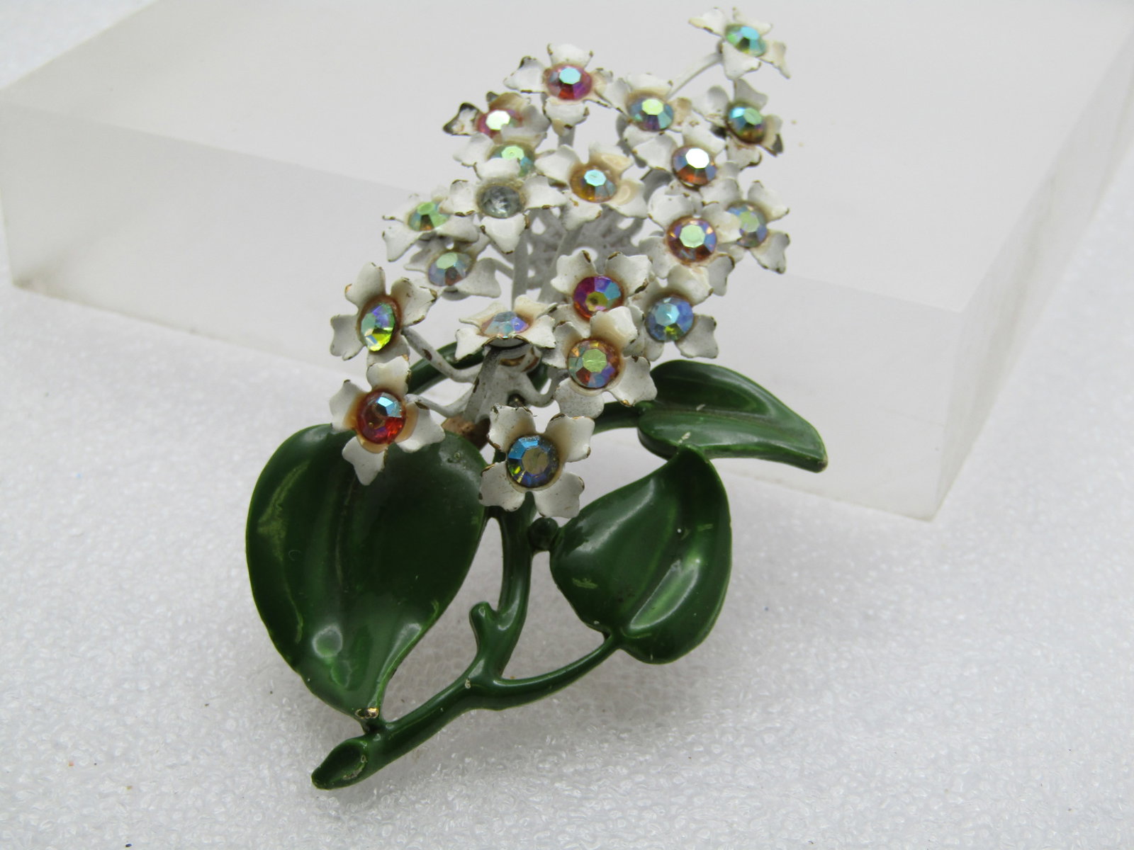 Vintage Green & Yellow Rhinestone Butterfly Brooch, 1990's (1 of 5)