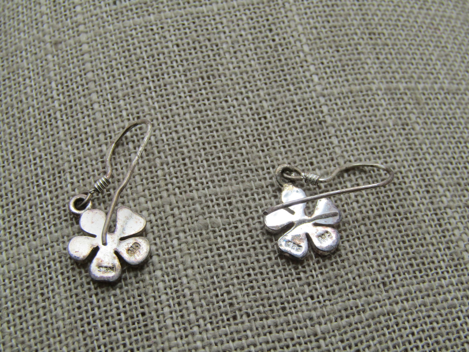 Vintage Sterling Pink Blossom Earrings, Pierced, 1980's-1990's, Signed - 4