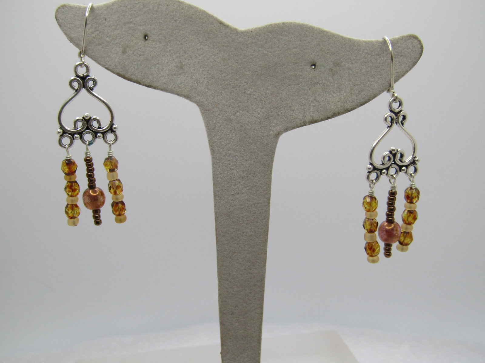 Silver Plated Chandelier Earrings, Leverback. 1990's - 3