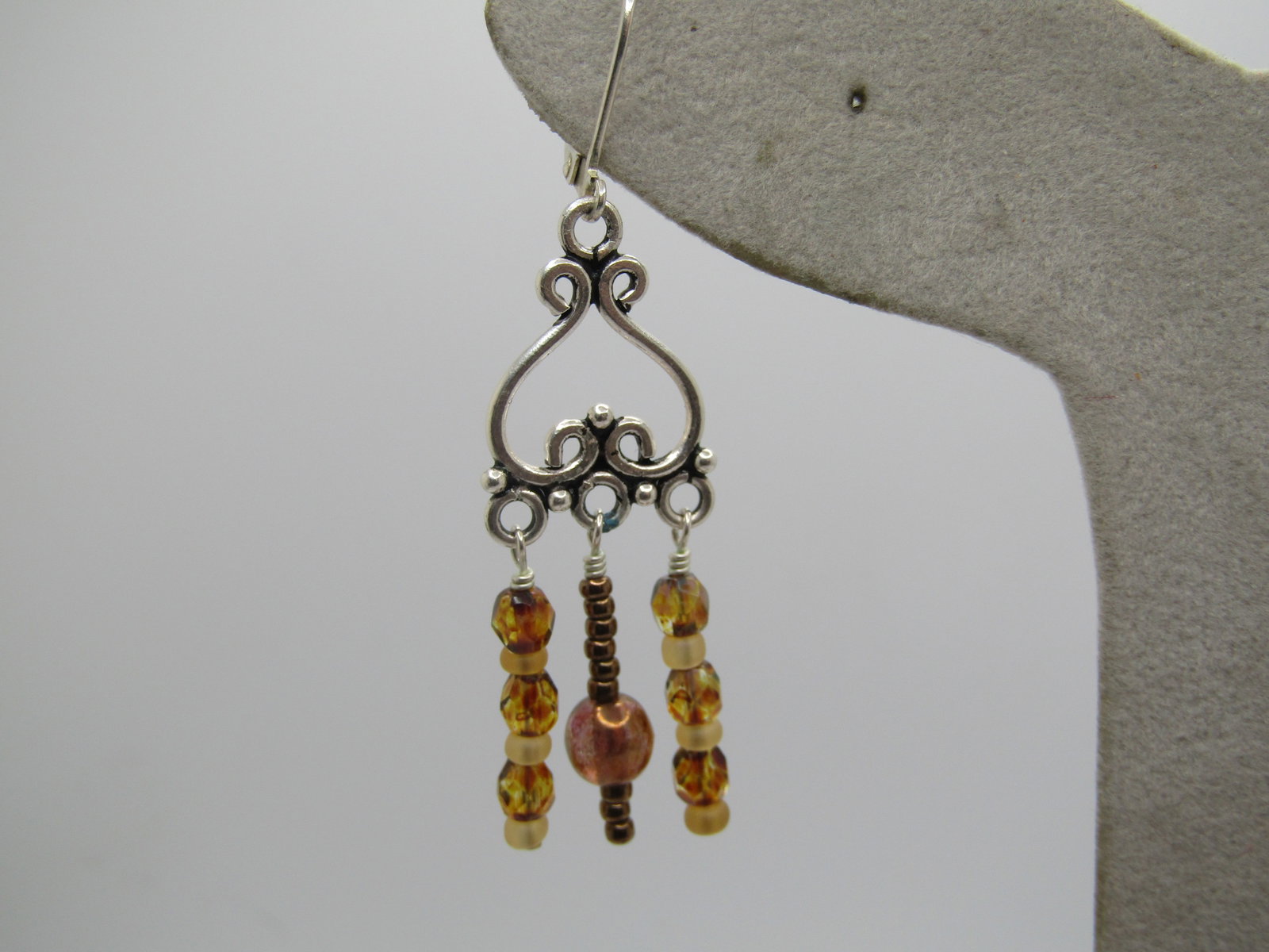 Silver Plated Chandelier Earrings, Leverback. 1990's - 4