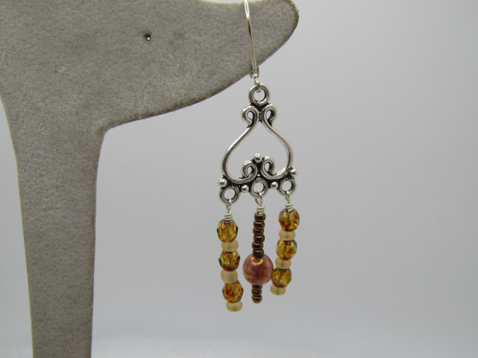 Silver Plated Chandelier Earrings, Leverback. 1990's - 5