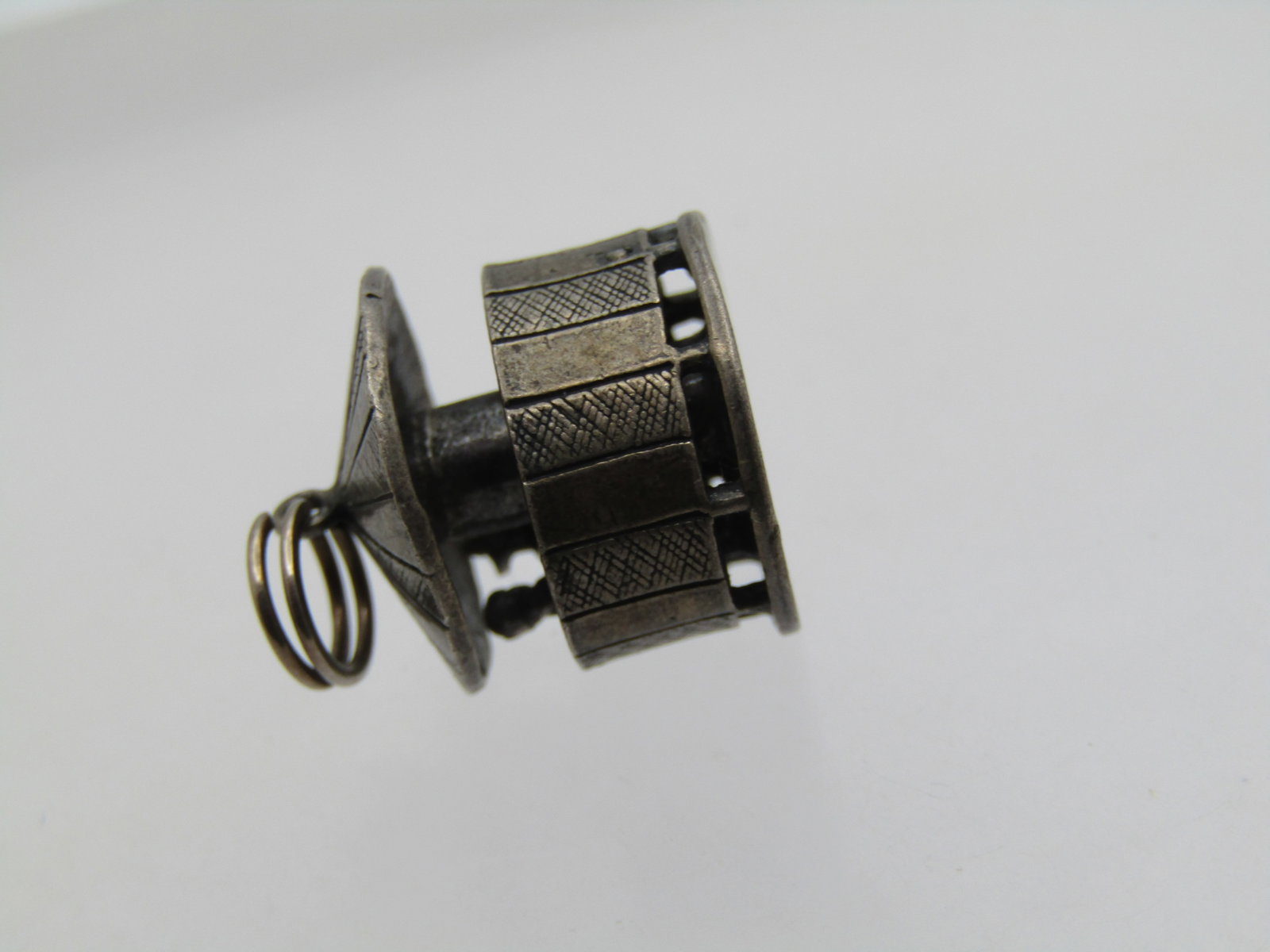 Vintage .800 Silver People in Carousel Charm , Signed, 1950''s-1960's - 4