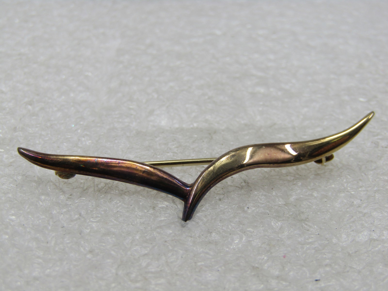 Vintage Sterling Vermeil V Brooch, 1960's-1980's - 3