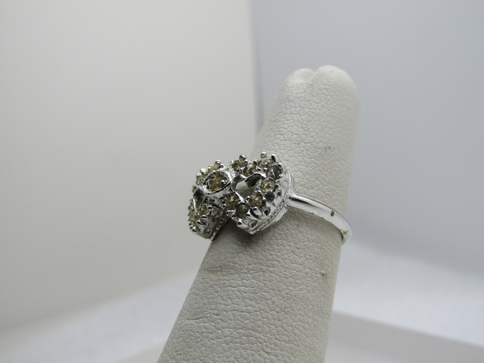 Vintage Double Heart Ring, Sz. 5, Signed Espo Sterling, 1960's-1970's - 2