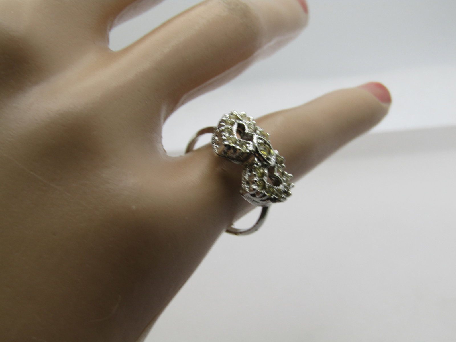 Vintage Double Heart Ring, Sz. 5, Signed Espo Sterling, 1960's-1970's - 6