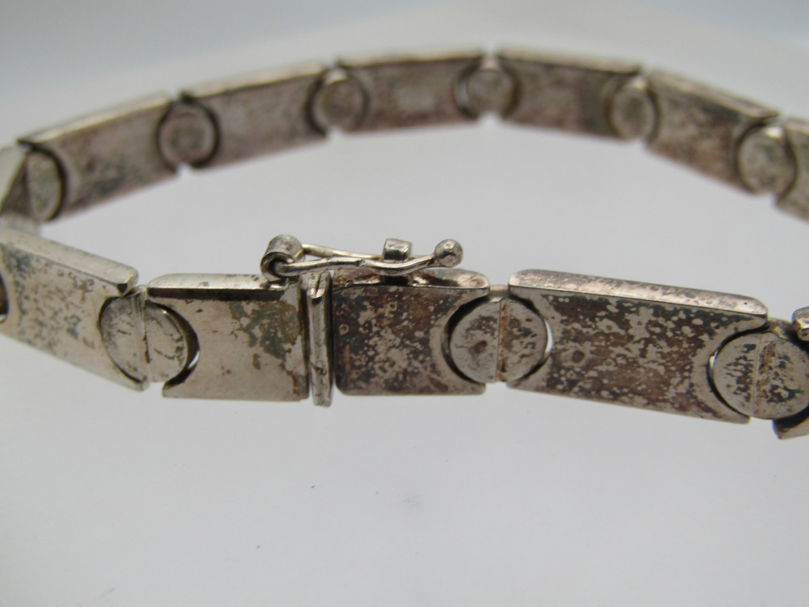Vintage Sterling Grommet Bracelet, 7.25", 7.5mm Wide, Unisex, 1980's-1990's - 4