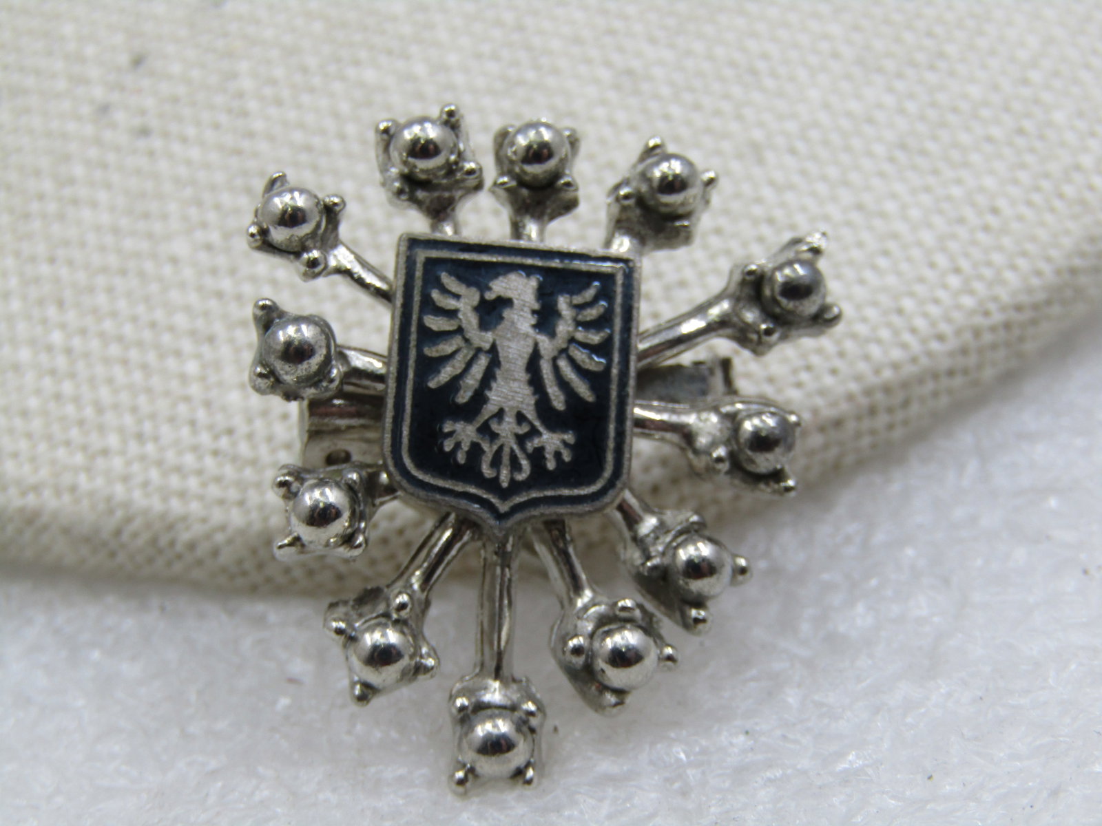 Vintage Enameled Bird Crest/Flag Brooch, Enameled, 1970's - 2