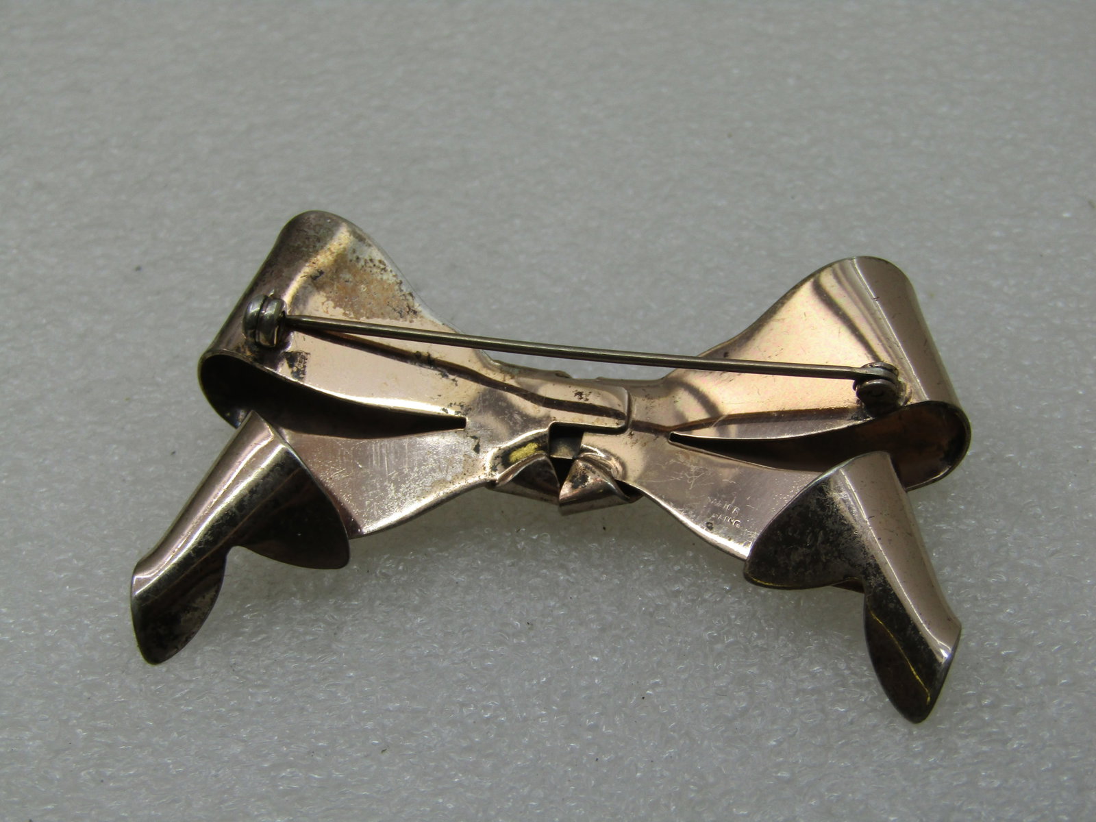 Vintage Napier Sterling Bow Brooch, Gold washed. 2.5" - 5