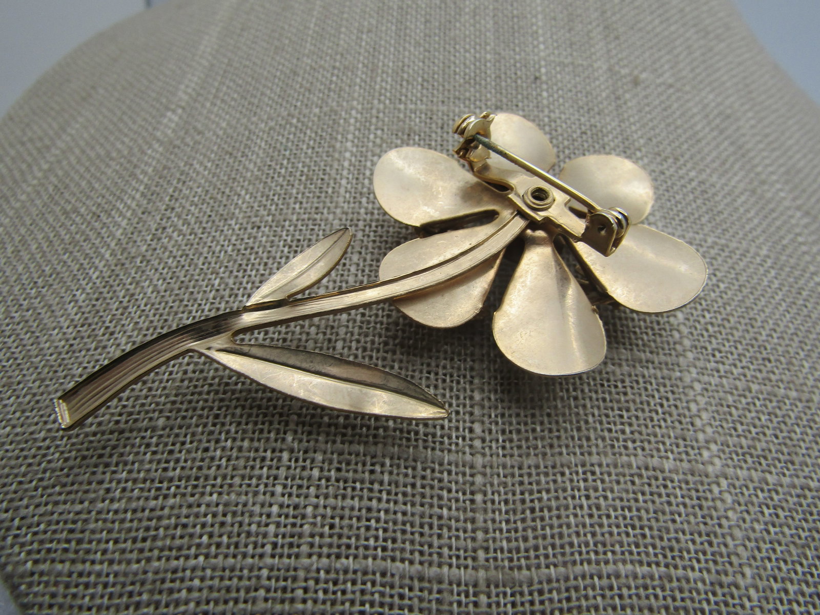 Vintage Rhinestone Floral Stem Brooch, 1950's-1960's, 3" - 4