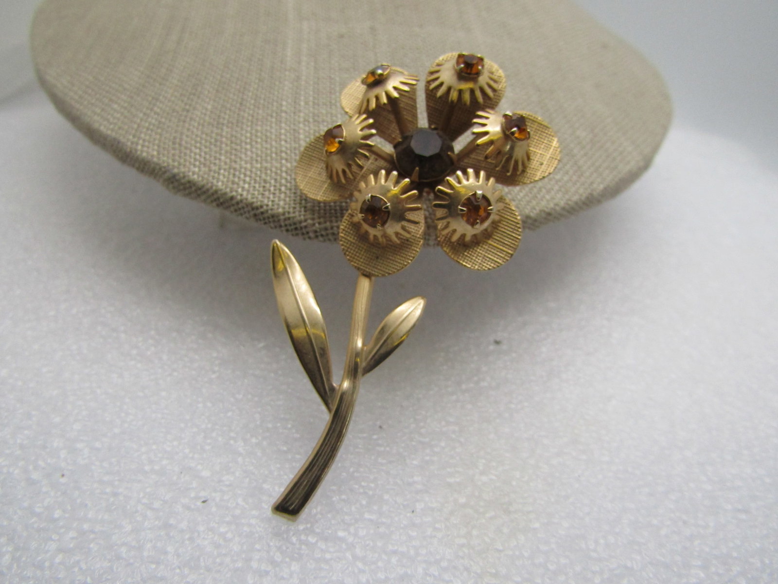 Vintage Rhinestone Floral Stem Brooch, 1950's-1960's, 3" - 5