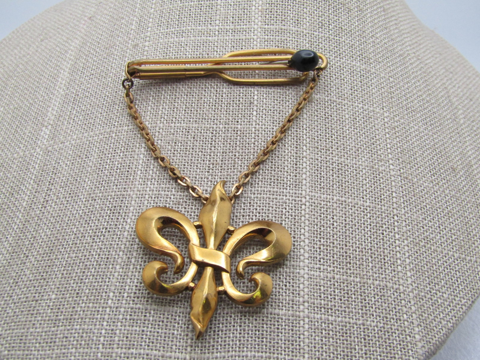 Vintage Fleur-de-Lis Tie Bar, 2.25", 1940's-1950's (1 of 4)