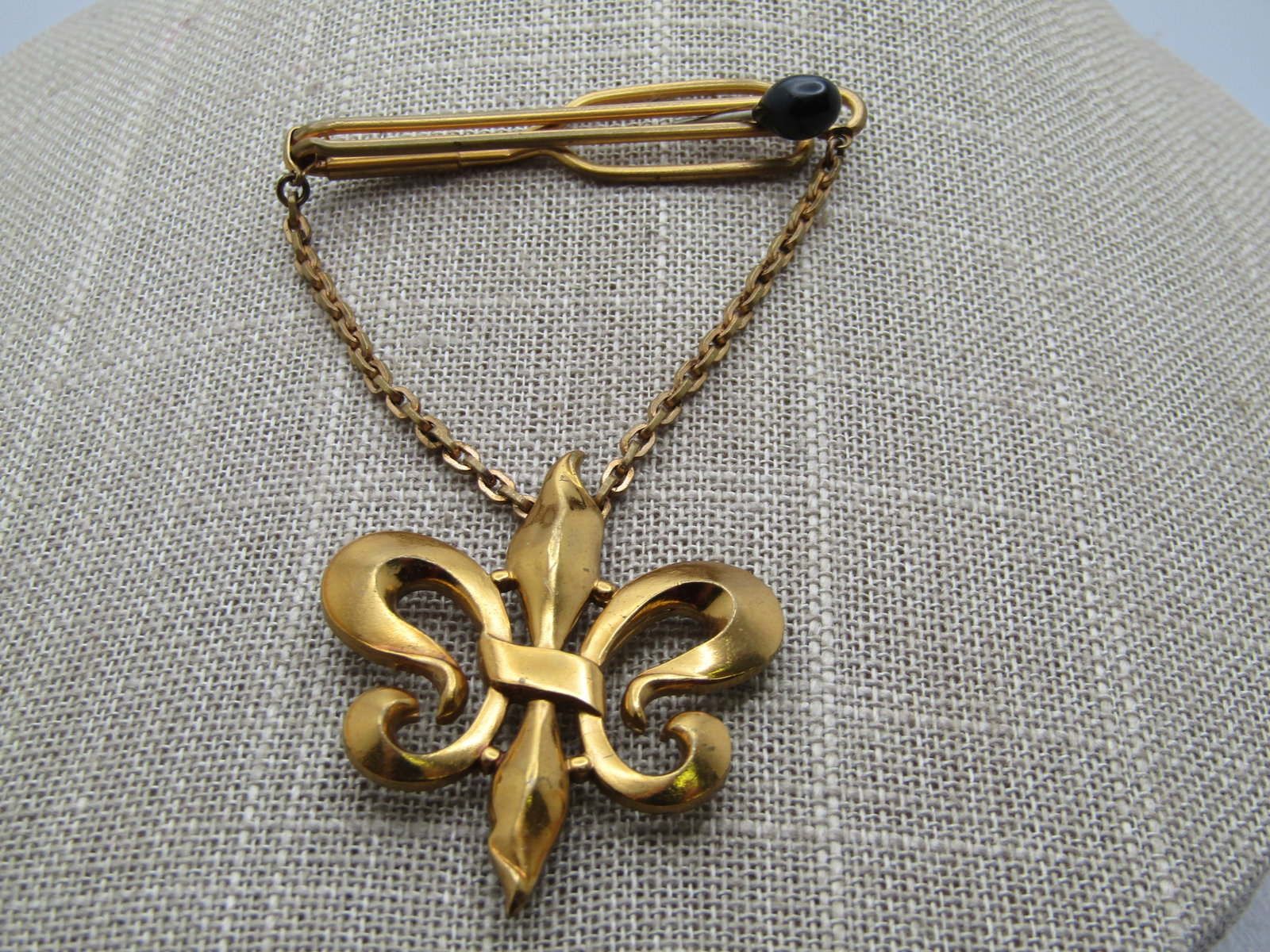 Vintage Fleur-de-Lis Tie Bar, 2.25", 1940's-1950's - 2