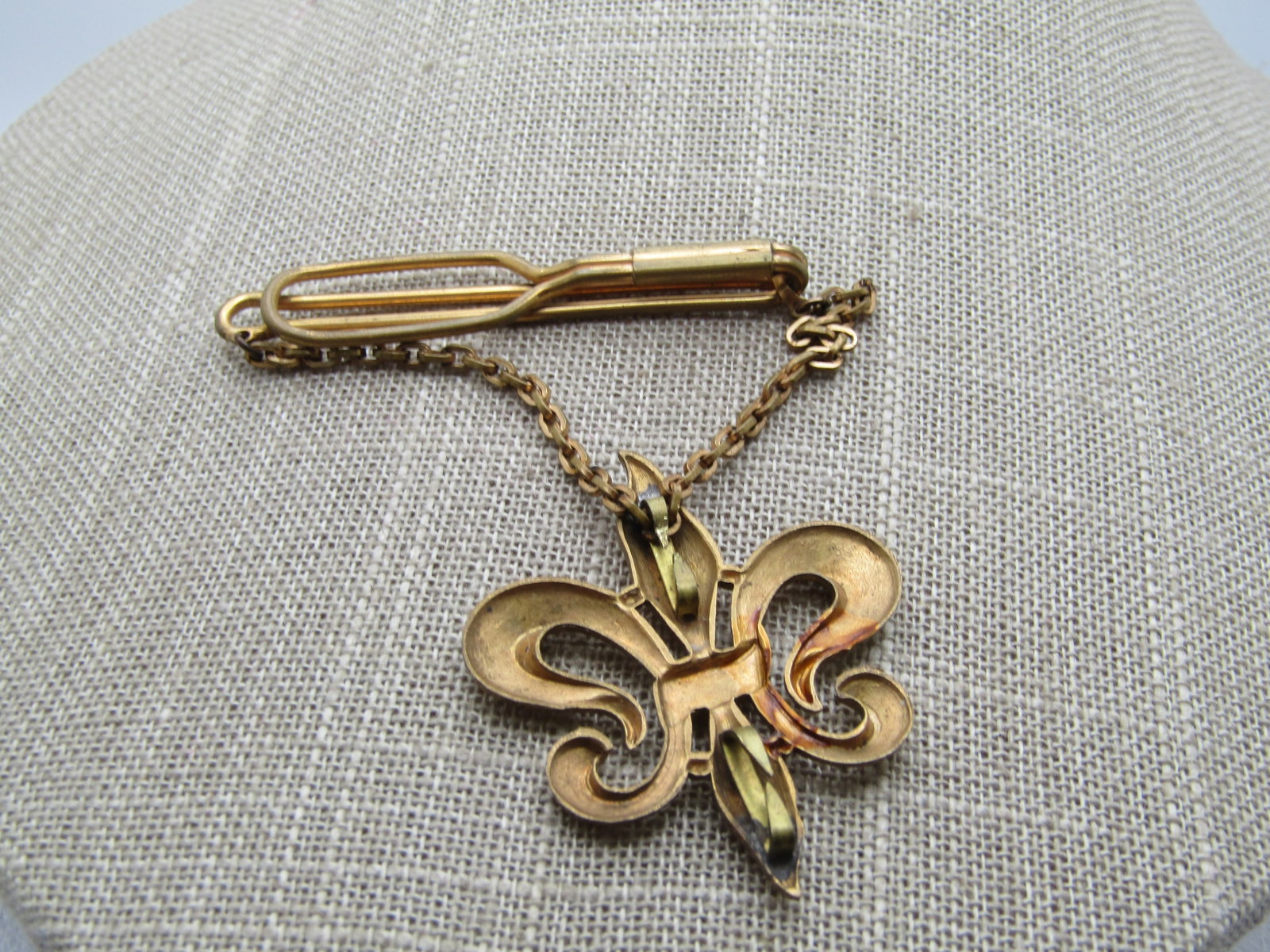 Vintage Fleur-de-Lis Tie Bar, 2.25", 1940's-1950's - 4