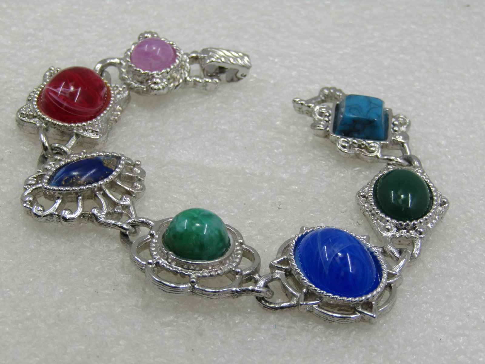 Vintage Southwestern Faux Agate Bracelet, Sarah Coventry, 7.5" - 2