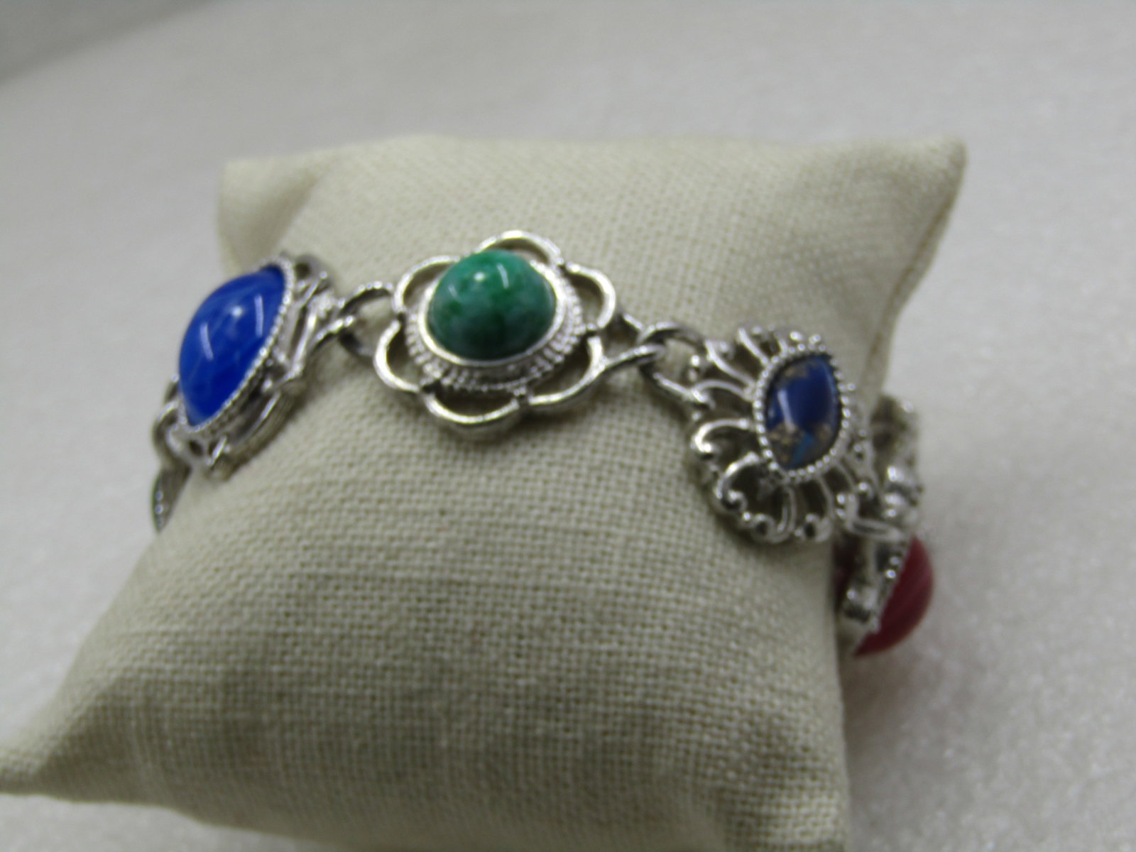 Vintage Southwestern Faux Agate Bracelet, Sarah Coventry, 7.5" - 3