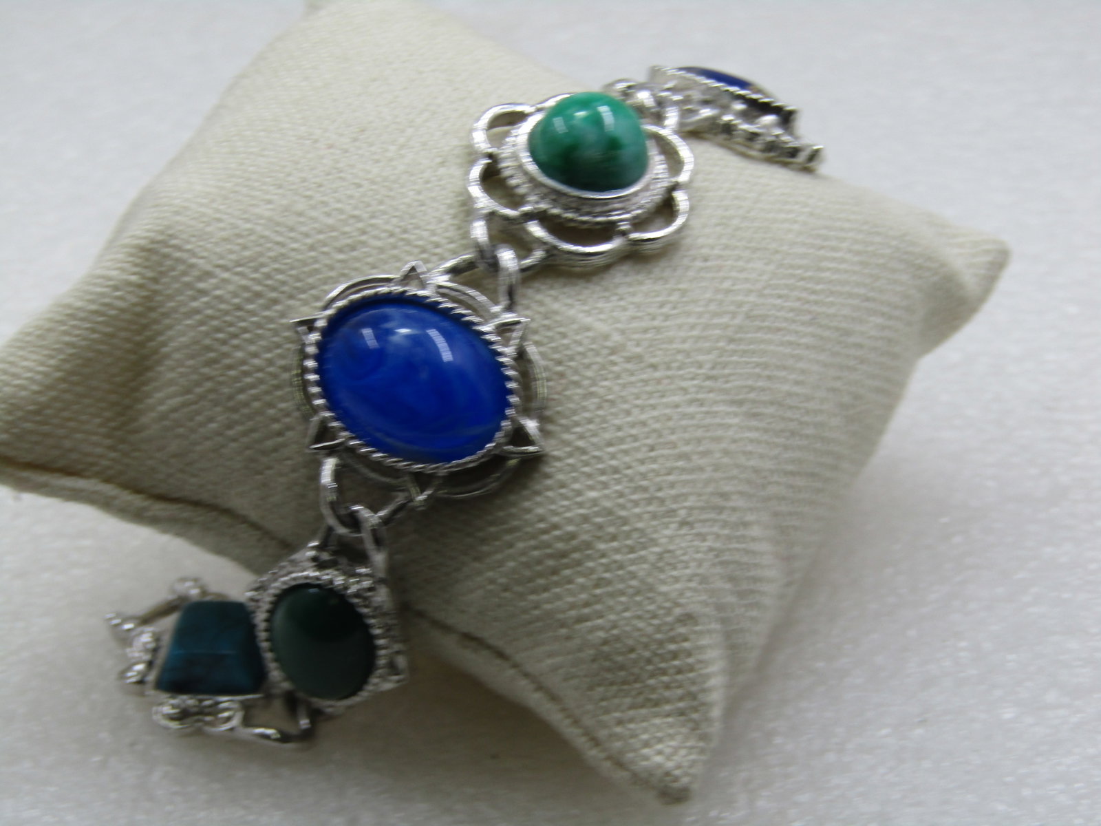 Vintage Southwestern Faux Agate Bracelet, Sarah Coventry, 7.5" - 4
