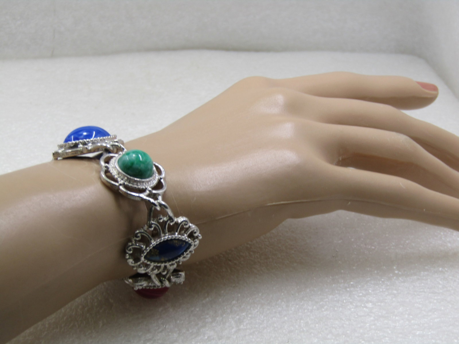 Vintage Southwestern Faux Agate Bracelet, Sarah Coventry, 7.5" - 5