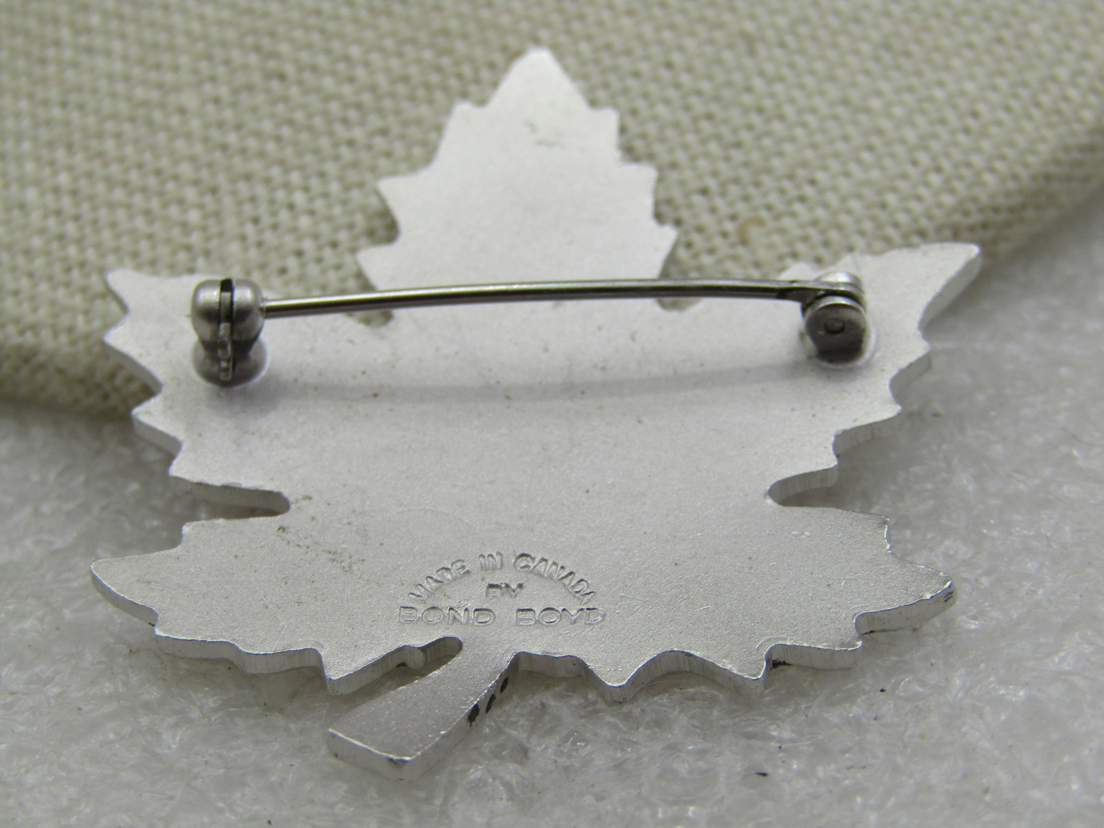 Vintage Sterling Silver Enameled Maple Leaf Brooch, Signed Bond Boyd - 4