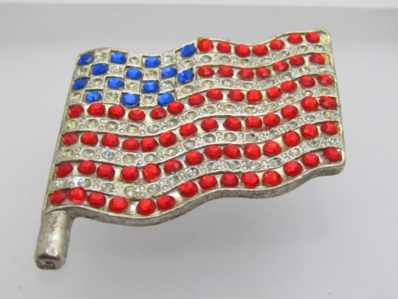 Vintage USA Rhiinestone Flag, 1.75", 1960's-1970's - 2