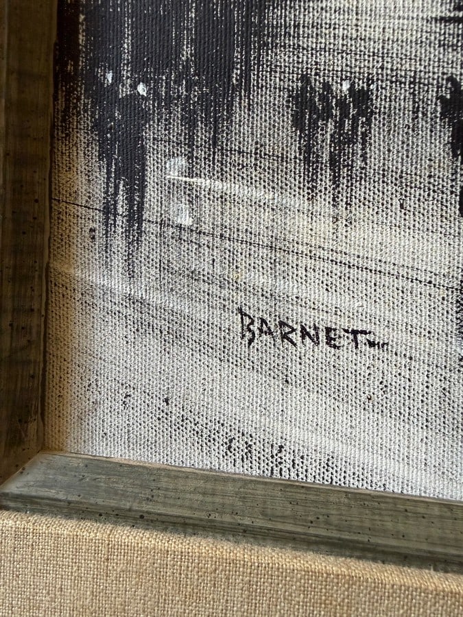 Signed Barnet oil or mixed-media painting on canvas - 3
