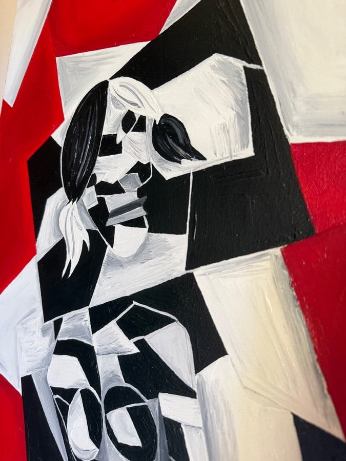 Large Signed Oil or Acrylic Painting on Canvas titled â€œEnigma,â€? by Kr - 2
