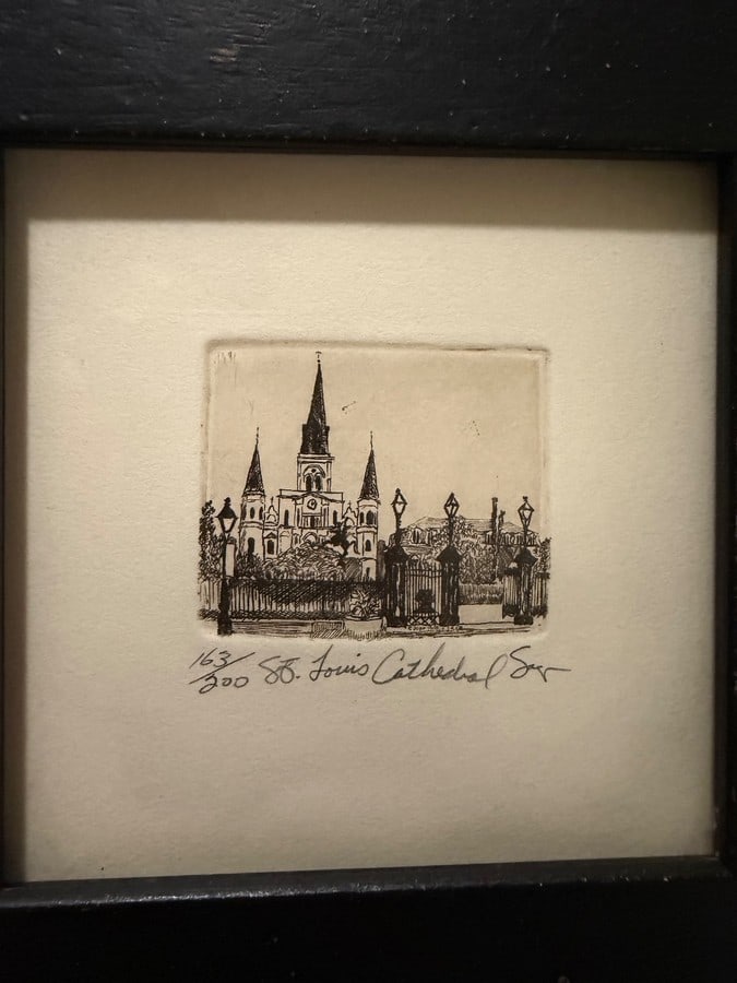 Authentic Phillip Sage Etching 'St. Louis Cathedral' - 2